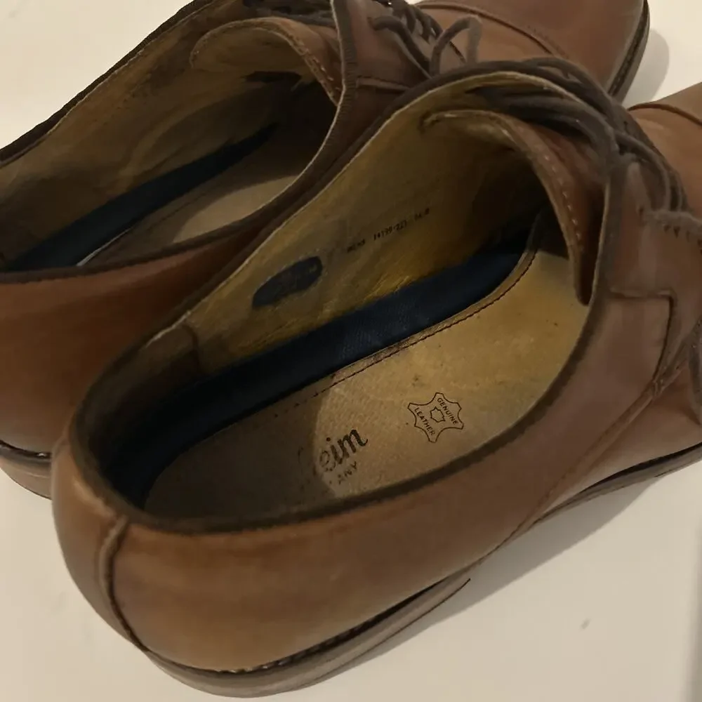 Men's Brown Leather Cap-Toe Dress Shoes